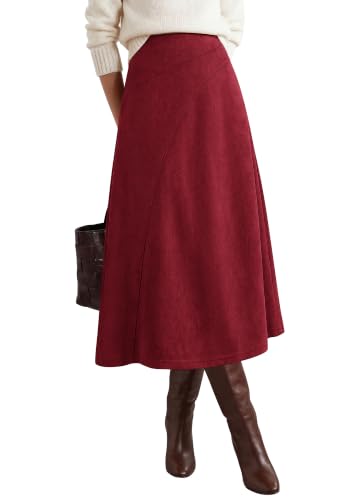 BTFBM Women Faux Suede Midi Long Skirt Fall Fashion 2026 Main image
