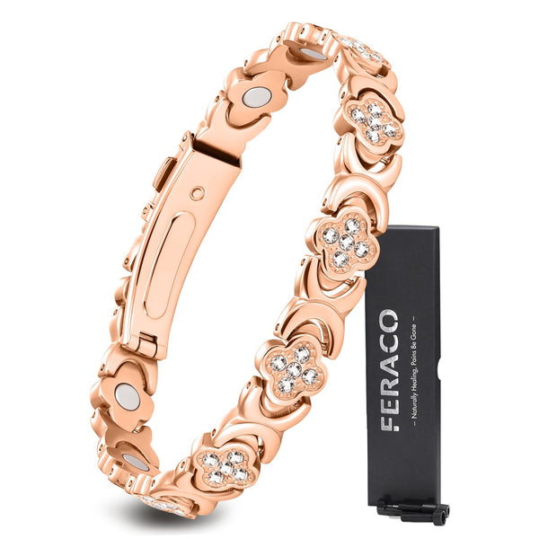 Feraco Pure Copper Bracelets for Women, Ultra Strength Magnetic Bracelet