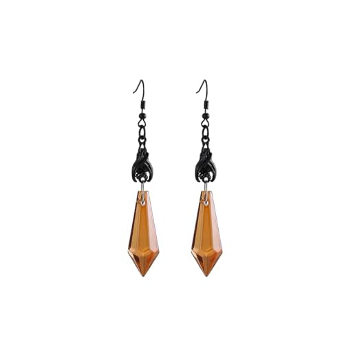 Gothic Dark Bat Dangle Earrings Red Black Crystal Gems Bat Earrings Punk Rock Style Bats Animal Earrings Halloween Costumes Earrings Jewelry for Women