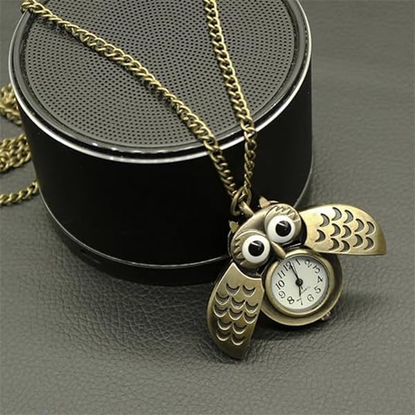 AKOAK 1 Pack Vintage Owl Pocket Watch