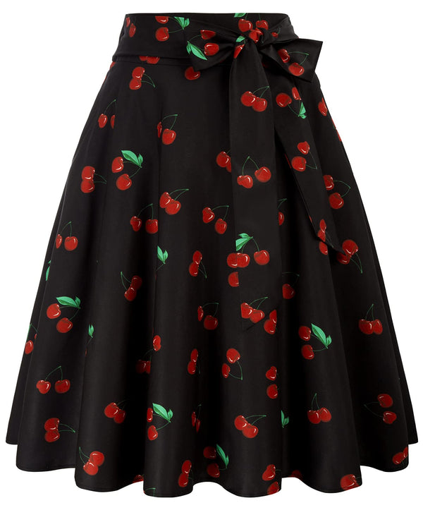 Belle Poque Women High Waisted A Line Skirt with Pockets