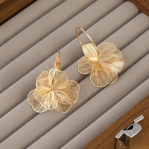 Floral Filigree Statement Hoop Earrings