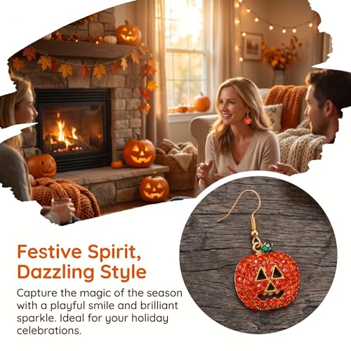 Halloween Pumpkin Earrings Red
