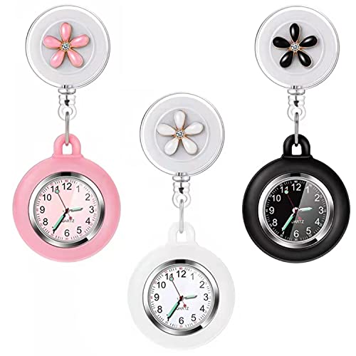 Nurse Glow Pointer Watch with Clip and Lapel Option, Fob Watch with Se