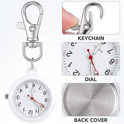 Homoyoyo Clip On Pocket Watch: Nurse Glow Pointer Watch with Clip and