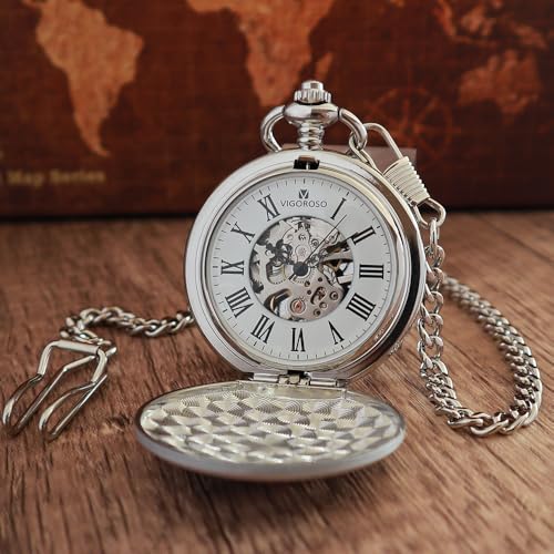 Vintage Floral Bird Manual Mechanical Pocket Watch for Men & Women - E