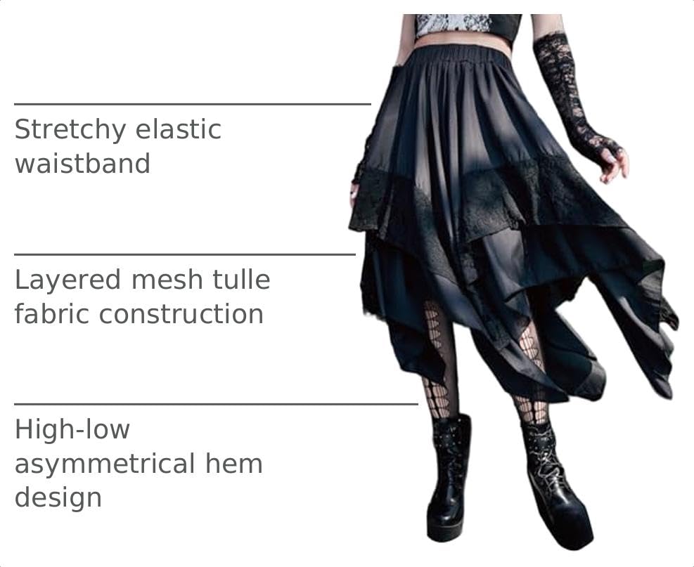 Renaissance Pirate Fairy Skirt for Women Layered Midi Skirts