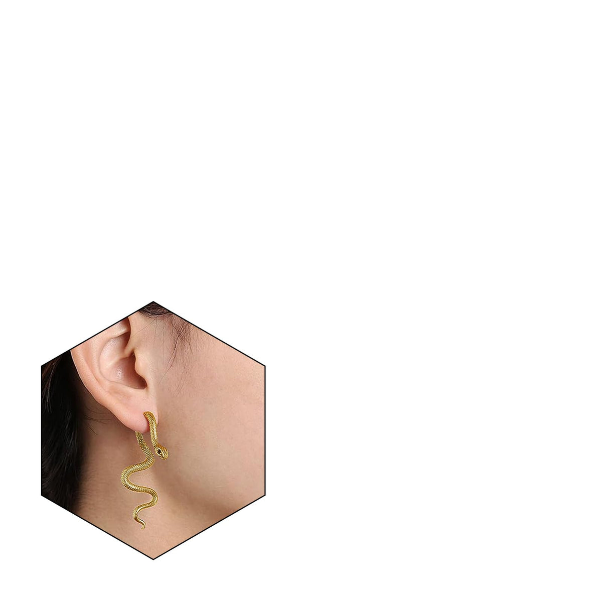 Vintage Goth Snake Earrings - Gold & Silver Snake Statement Jewelry for Women's Halloween