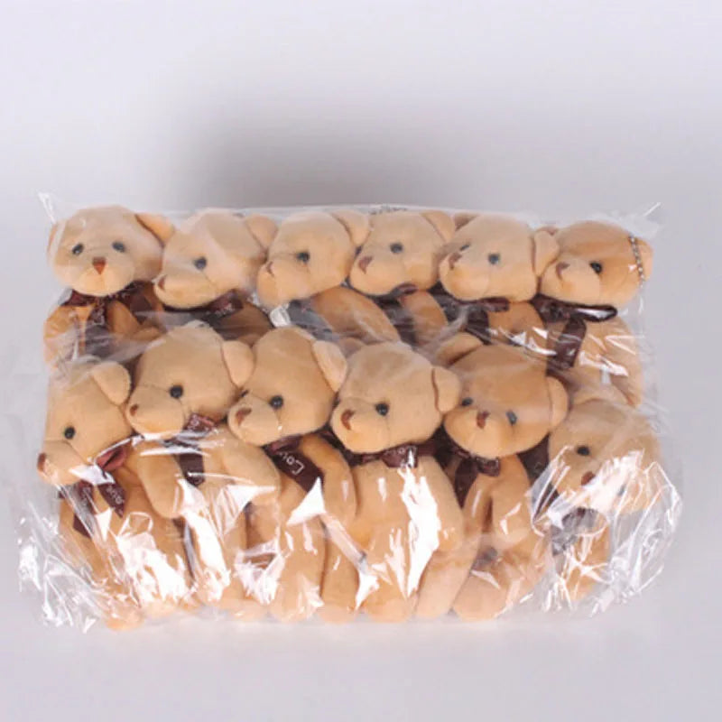 Mini Teddy Bear Keychains - Set of 12 Adorable Plush Bears