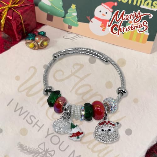 Charm Bracelets for Womens,Exquisite Cute Cartoon Friendship Silver Bracelets Stainless Steel Bangle, Womens Jewelry Suitable for Holiday Gifts and Birthday Gifts