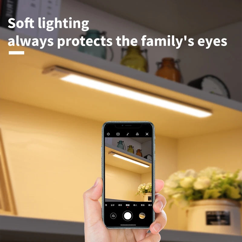 Cabinet Light USB Rechargeable Motion Sensor LED Three Colors in one Lamp for Kitchen Wardrobe In... Secondary image