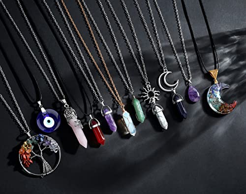 XIANNVXI 11 Pcs Crystal Necklaces for