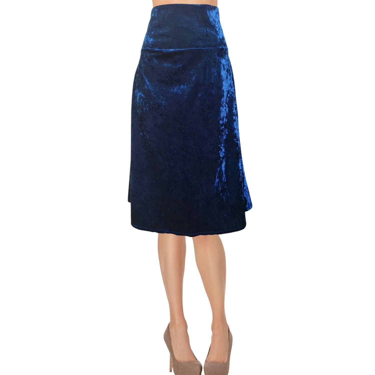 Women's A-Line Foldover Lightweight Flare Midi Pull On Closure Skirt Secondary image