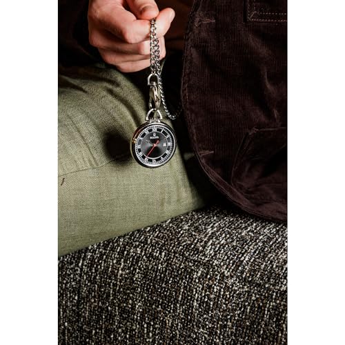 Bulova Classic Pocket Watch 3-Hand Date Quartz Stainless Steel, Black