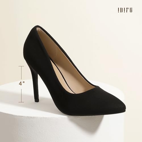 IDIFU Women's Stiletto High Heels Sexy Closed Pointed Toe Pumps