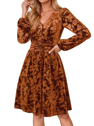 Simplee Womens Velvet Dress Fall Long Sleeve Cocktail Party Winter Dresses Main image