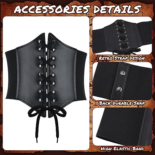 Suhine 3 Pcs Women Renaissance Medieval Pirate Costume
