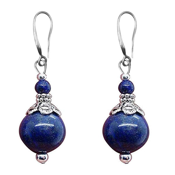 Double Lapis Lazuli Drop Bead Earrings