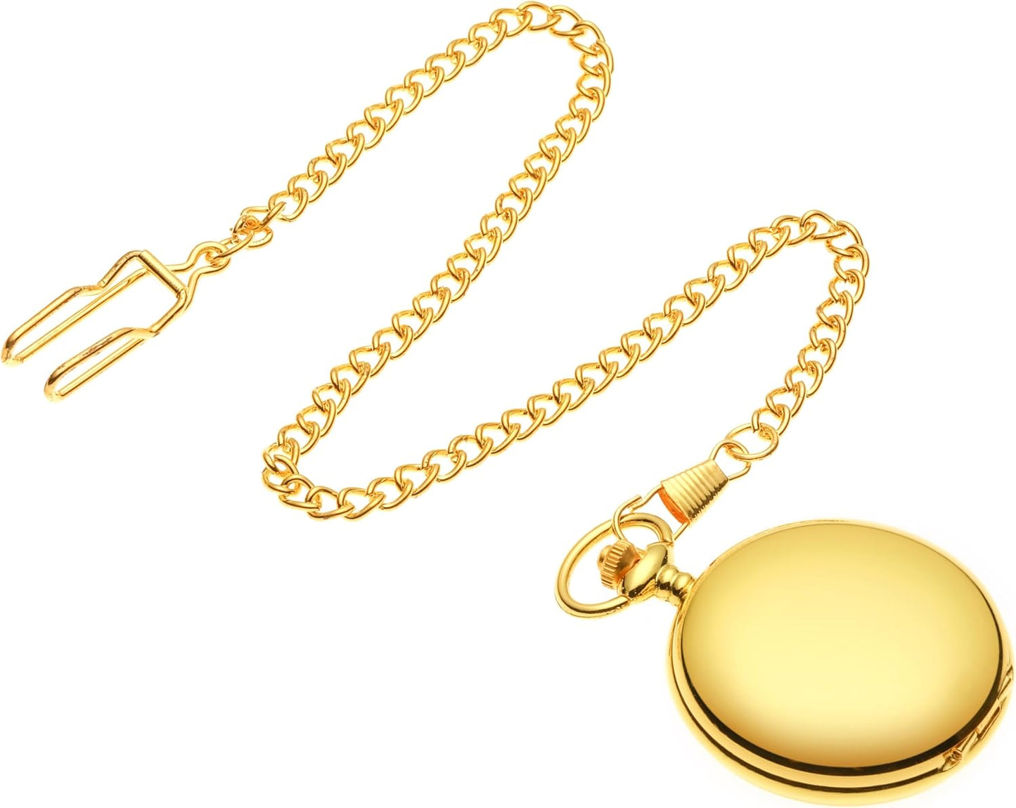 Smooth Vintage Pocket Watch with Chain