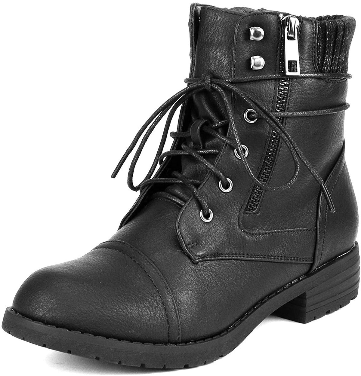 DREAM PAIRS Women's Lace Up Combat boots Ankle Booties