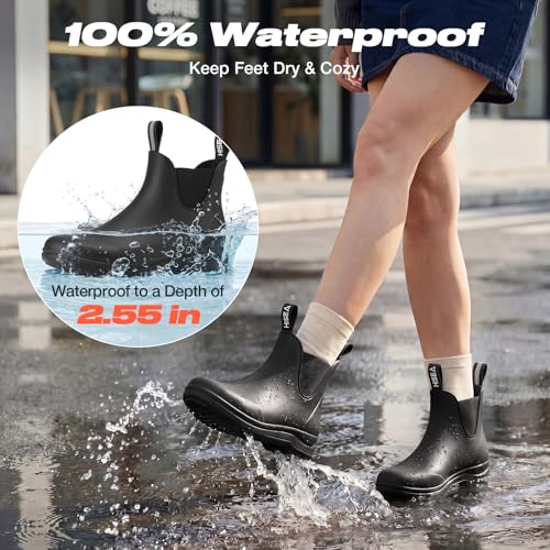 Waterproof Chelsea Boots For Women, Anti-slip Ankle Rain Boots