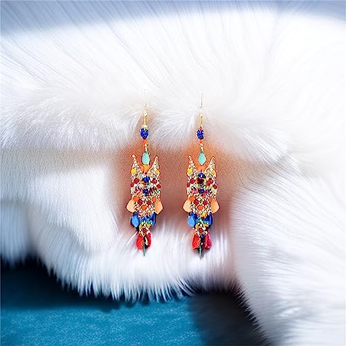 Crystal Beaded Tassel Bridal Earrings