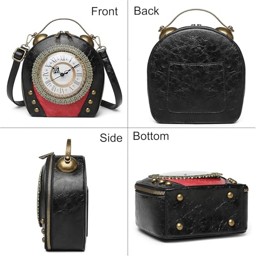 PVC Clock-Shaped Crossbody Handbag