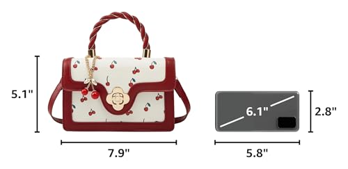 Cute Cherry Vegan Leather Shoulder Crossbody Bag