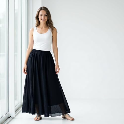 OCHENTA Boho Cotton Maxi Skirts Flowy Long A Line Skirt for Women S-L&Girls