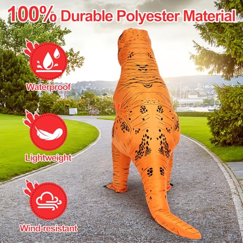 Inflatable T-Rex Costume, Adult&Kid Dinosaur Blow Up Suit for Halloween Cosplay Themed Parties, Dino Costume