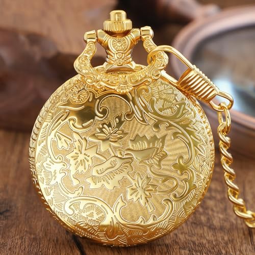 Solid Small-Flower Quartz Pocket Watch with an Elegant Vintage Style a
