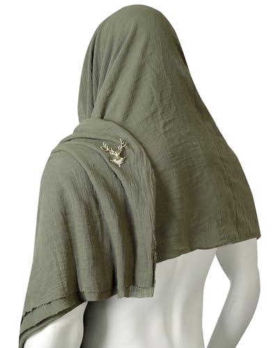 Berenlu Renaissance Hooded Cowl for Men, Medieval Costume Shawl