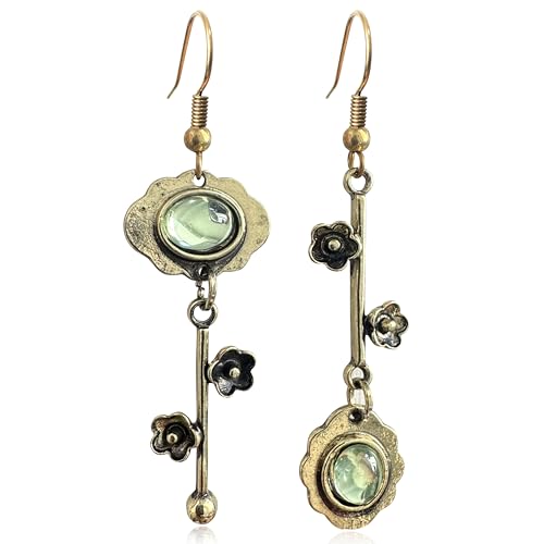 Vintage Plum Blossom Asymmetric Dangle Earrings Main image