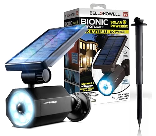 Bell+howell Bionic Spotlight Motion Solar Spot LED Light, for Garden, Lawn as Seen on tv