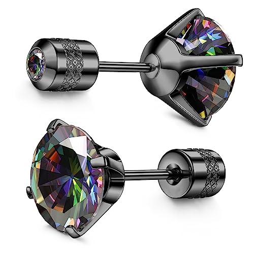 Subiceto 1 Pair Titanium Stud Earrings for Women Men Hypoallergenic