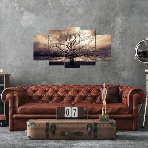 5-Piece Sepia Tree of Life Canvas Wall Art