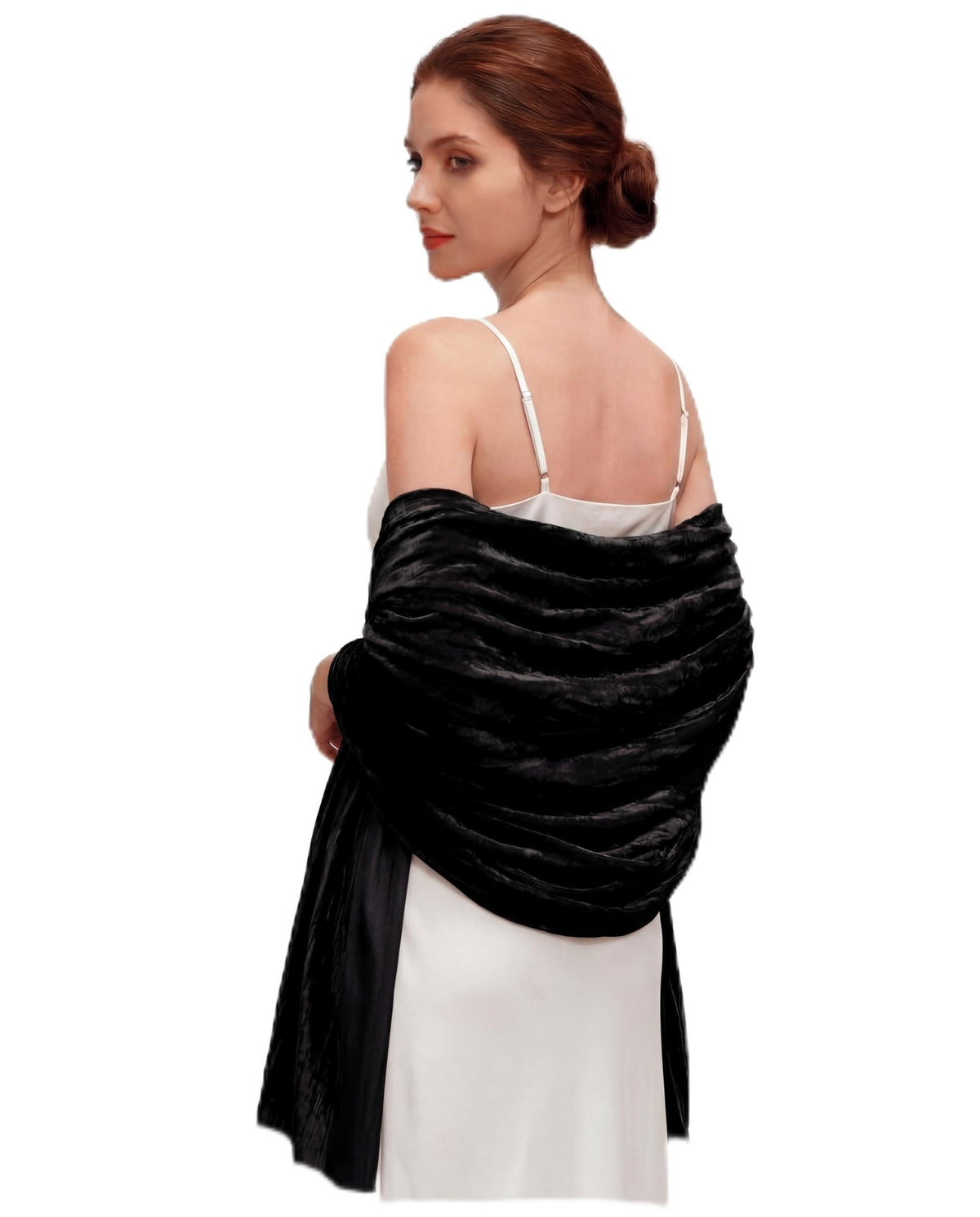 Geyoga Women Crushed Velvet Shawl Wrap Evening Dresses