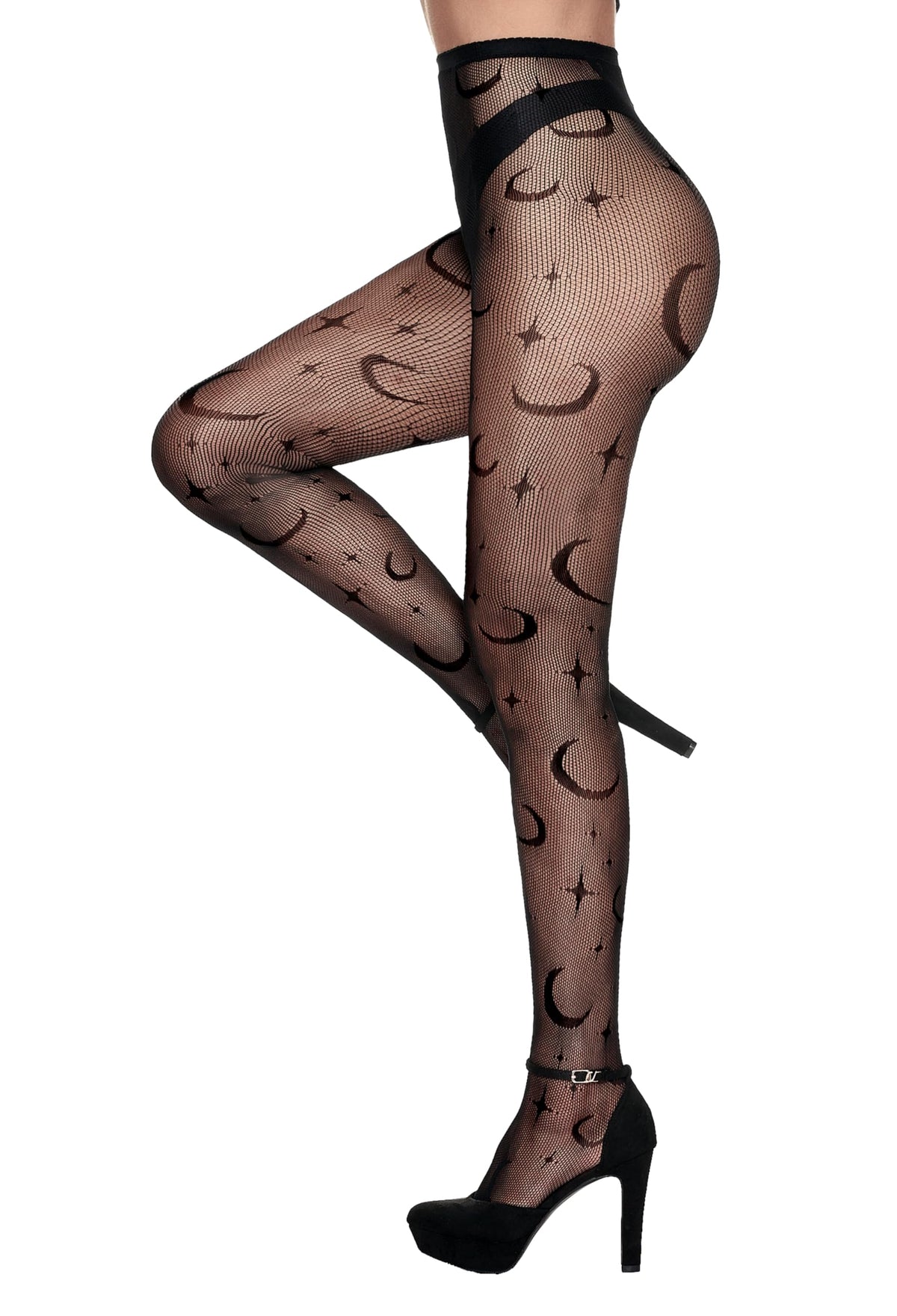 Spooktacular Creations Adult Women Celestial Witch Fishnet Tights, Witch Accessories for Womens Halloween Costumes Role Play