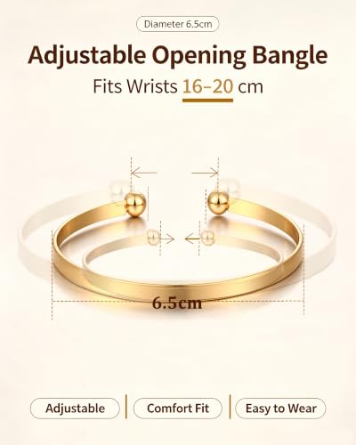 Gold Bangle Bracelets for Women, Indian Bangles Stackable Set, Multi Layer Textured 18K Gold Plated Chunky Bracelets Boho Jewelrys Set