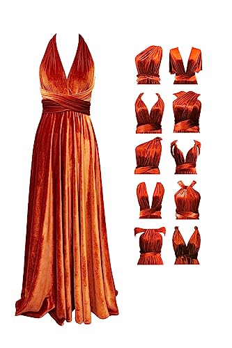 72styles Velvet Multi-Way Wrap Infinity Maxi Dress for Bridesmaids Main image