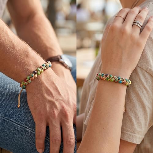 7 Chakra Healing Bracelet for Women Men, Jasper Bead Inspirational Gift