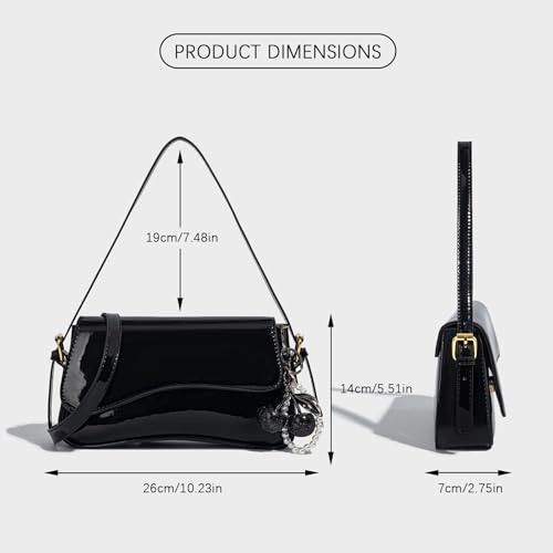 Purse for Women — Hobo Crossbody/Shoulder Bag with Cherry Pendant, Classic Retro Y2K, Detachable Straps