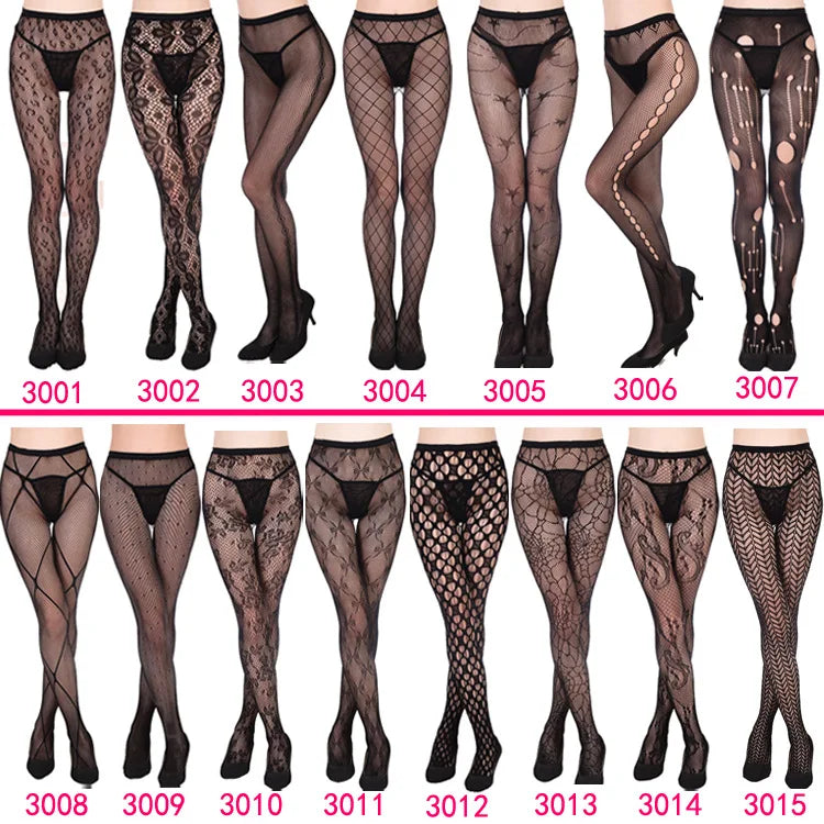 Gothic Spider Web Jacquard Fishnet Tights
