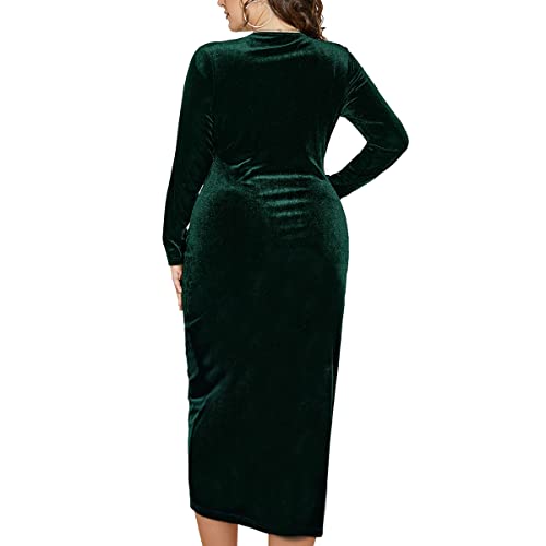 TINSTREE Womens Plus Size Velvet Bodycon Dresses Sexy Cocktail Dress