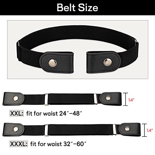 No Buckle Stretch Belt For Women Men, Elastic Invisible For Jeans