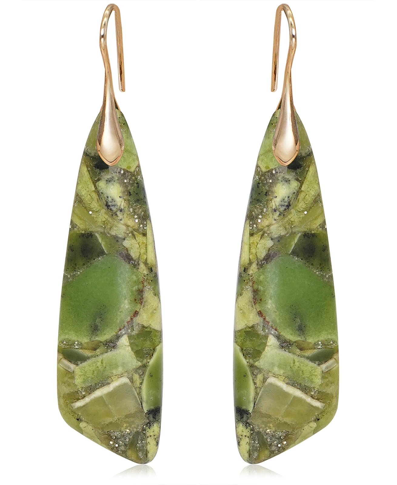 Natural Stone Triangle Boho Dangle Earrings