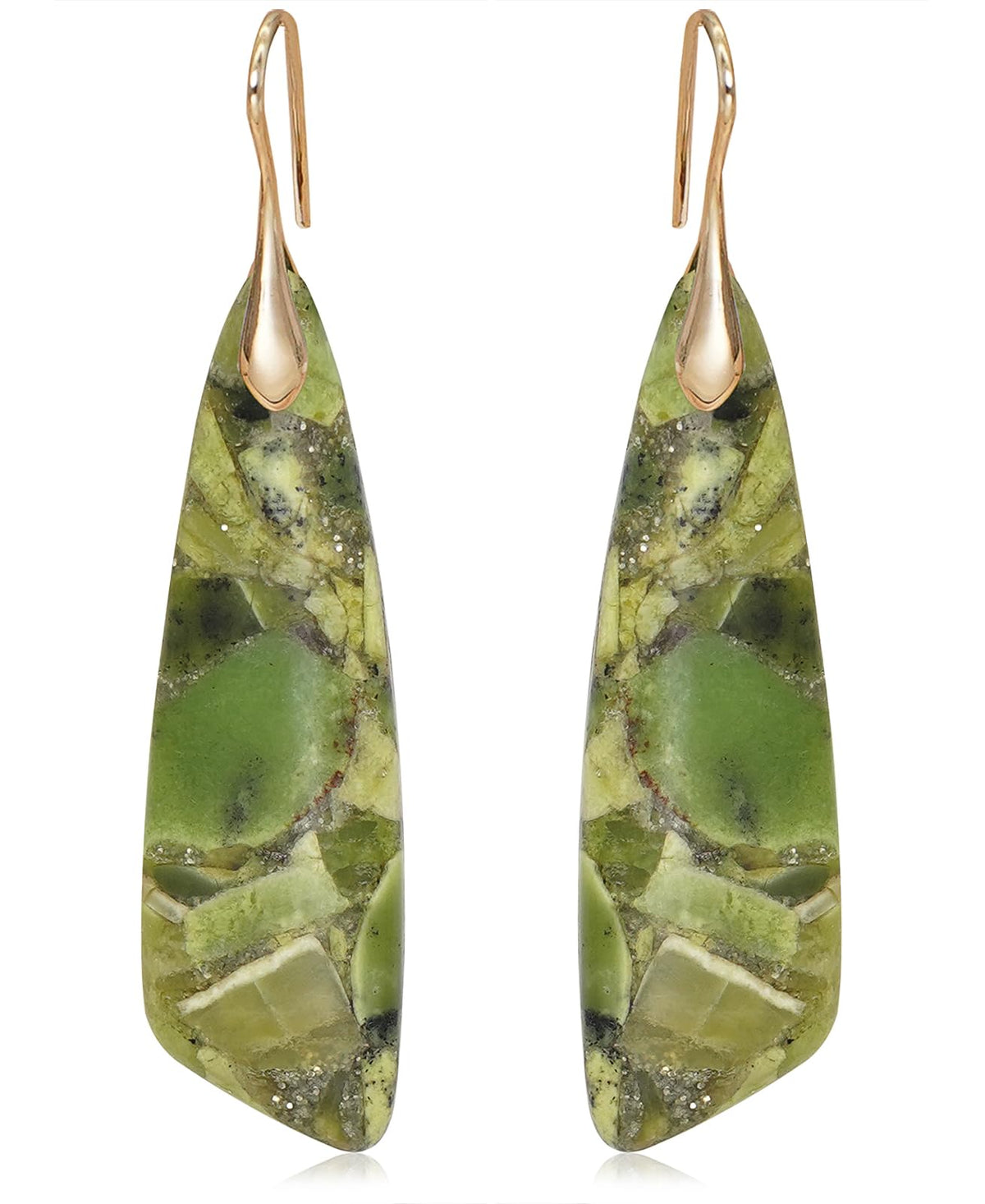 Natural Stone Triangle Boho Dangle Earrings