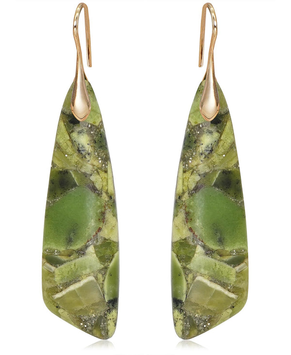 Natural Stone Triangle Boho Dangle Earrings