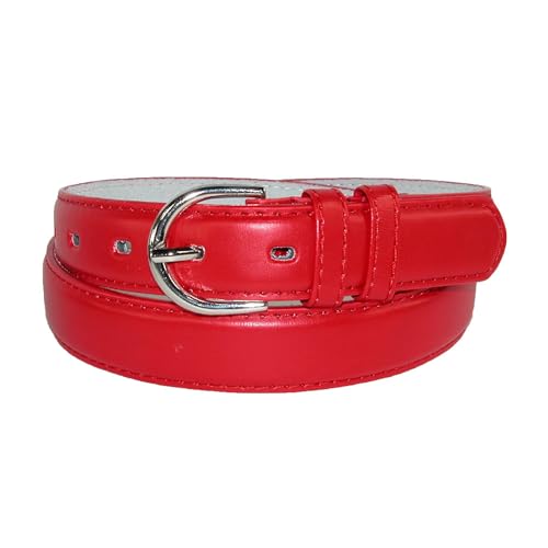 Women's Leather Dress Belt 1 1/8 Inch Silver Buckle Main image
