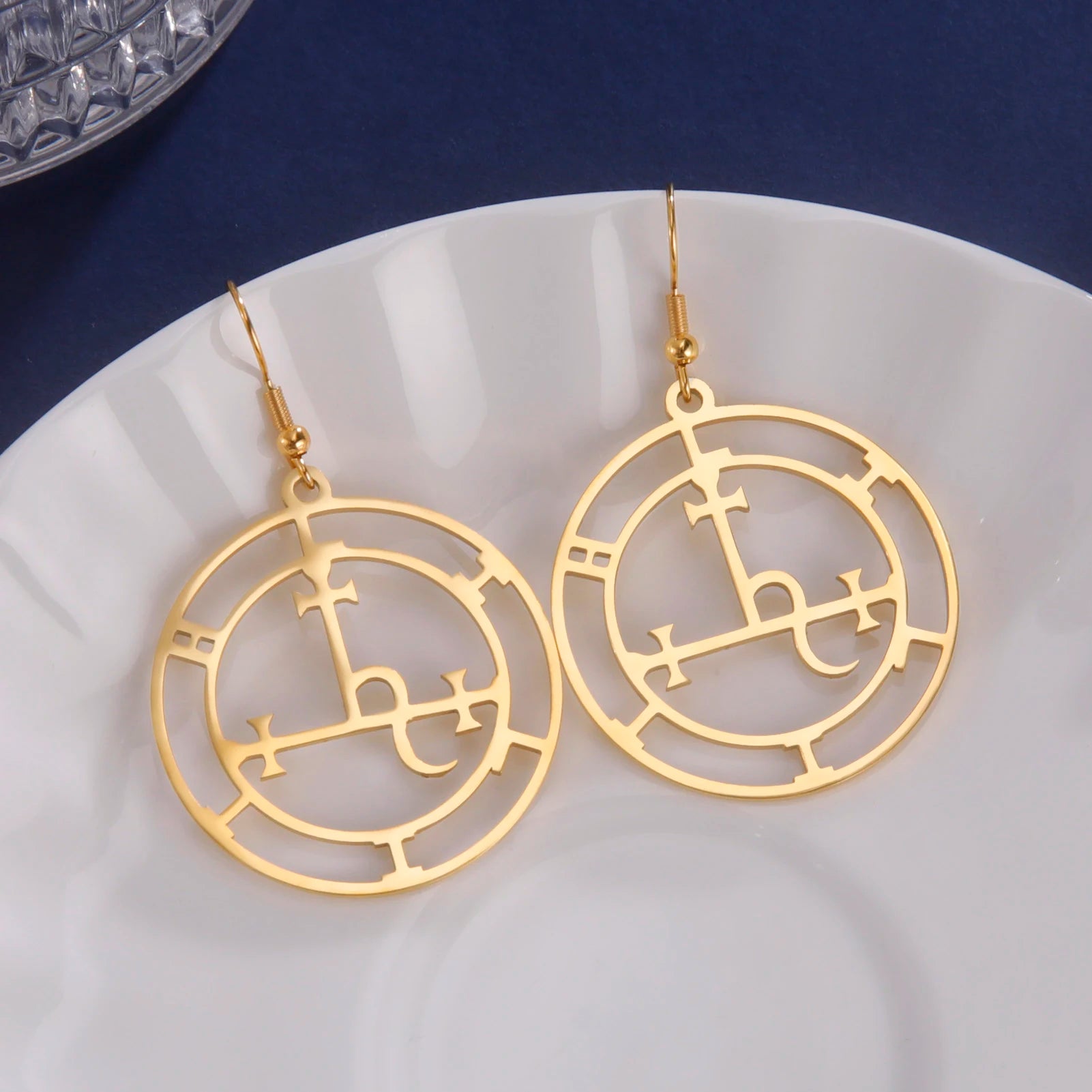 Demon Symbol Sigil of Lilith Magical Pendant Witchcraft Earrings